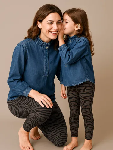 Legging motif zébré capsule mère-fille chocolat - Envie De Fraise - Modalova