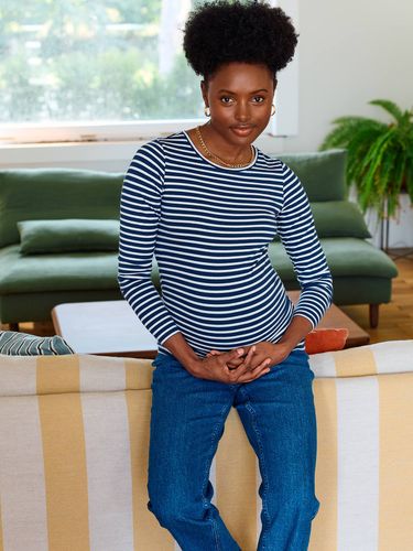 T-shirt de grossesse manches longues marine - Vertbaudet - Modalova