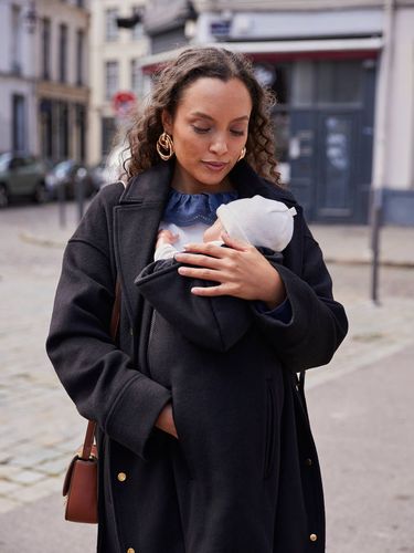 Manteau en drap de laine évolutif grossesse et post-partum - Envie De Fraise - Modalova
