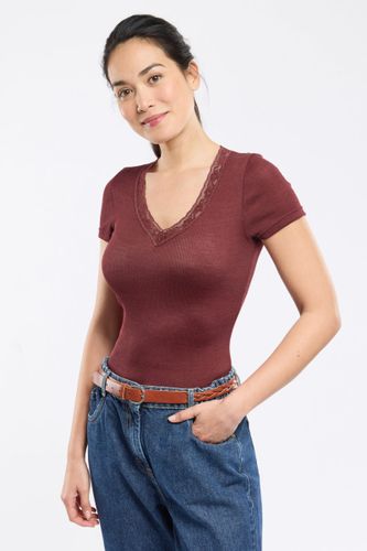 T-shirt col dentelle - laine et soie - ARMOR LUX FR - Modalova