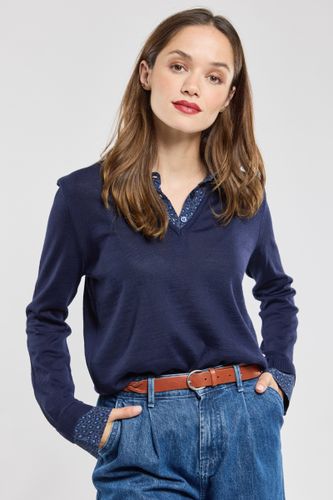 Pull col trompe l'oeil bi-matière - ARMOR LUX FR - Modalova