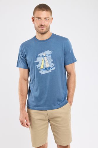 T-shirt sérigraphié VEHOURA - coton léger - BERMUDES - Modalova