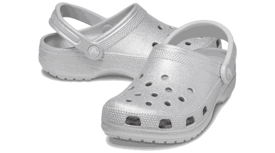 Classic Glitter Sabots Unisex Silver Glitter 33 - Crocs - Modalova