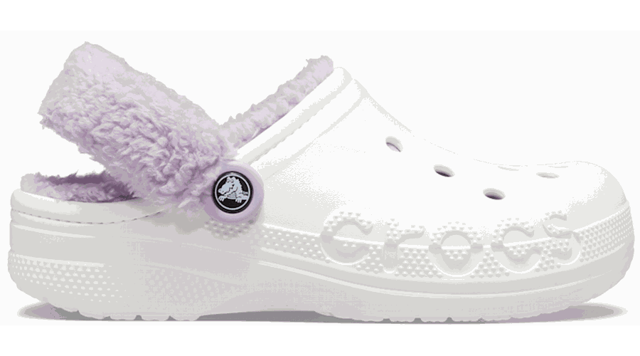 Crocs Baya Lined Fuzz-Strap Sabots Unisex White / Lavender 42 - Crocs FR Feed New - Modalova