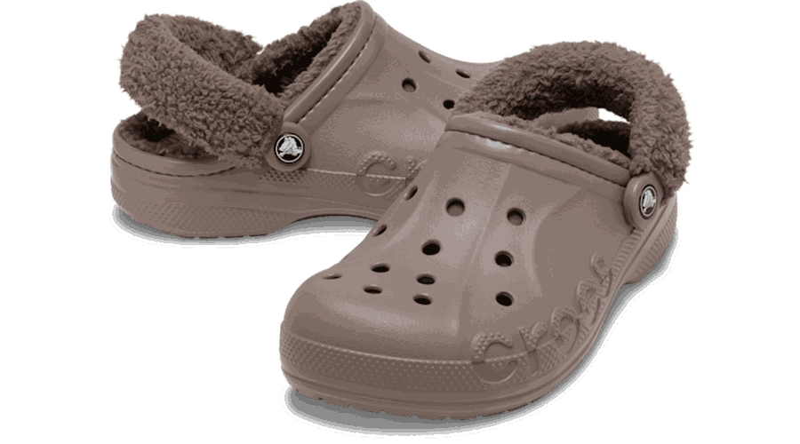 Baya Lined Fuzz-Strap Sabots Unisex Truffle 45 - Crocs - Modalova