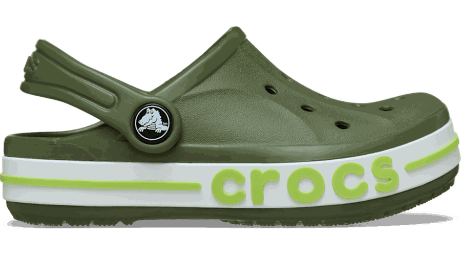 Toddler Bayaband Sabots Enfants Army Green/Lime Punch 19 - Crocs - Modalova