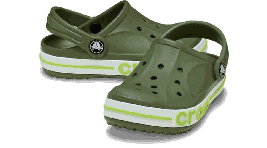 Toddler Bayaband Sabots Enfants Army Green/Lime Punch 19 - Crocs - Modalova