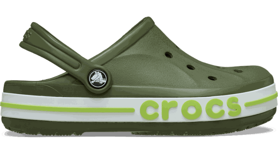 Crocs Bayaband Sabots Enfants Army Green/Lime Punch 29 - Crocs FR Feed New - Modalova