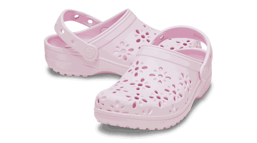 Classic Floral Cut-Out Sabots Enfants Pink Milk 32 - Crocs - Modalova