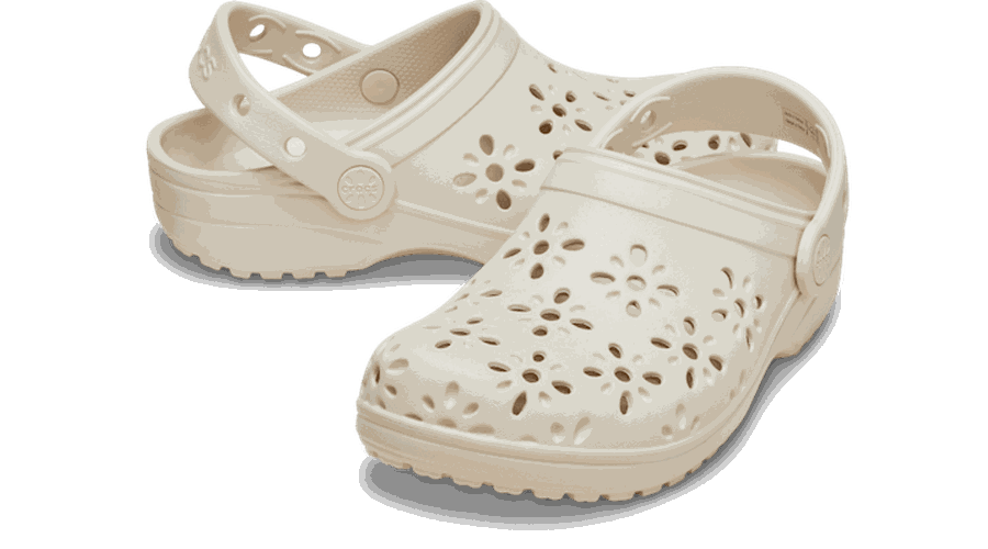 Classic Floral Cut-Out Sabots Enfants Frappé 28 - Crocs - Modalova