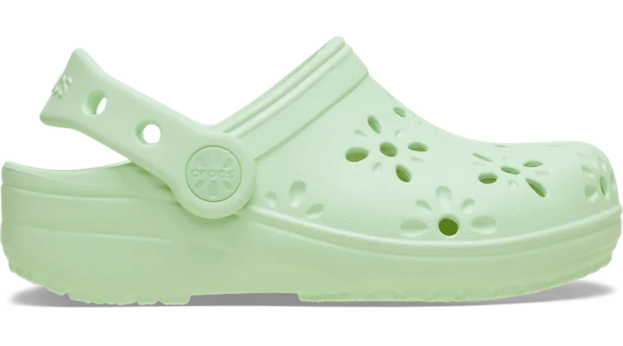 Crocs Toddler Classic Floral Cut-Out Sabots Enfants Jade Tint 19 - Crocs FR Feed New - Modalova
