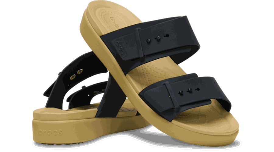 Brooklyn Buckle Low Low Sandales s Black / Tan 36 - Crocs - Modalova