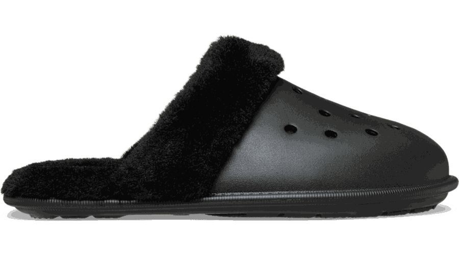 Crocs Classic Fuzz Scuff Babouche Unisex Black 34 - Crocs FR Feed New - Modalova