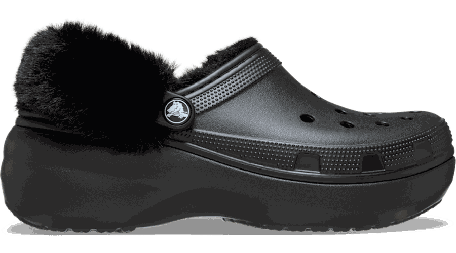 Crocs Classic Platform Fuzz Lined Sabots s Black 34 - Crocs FR Feed New - Modalova
