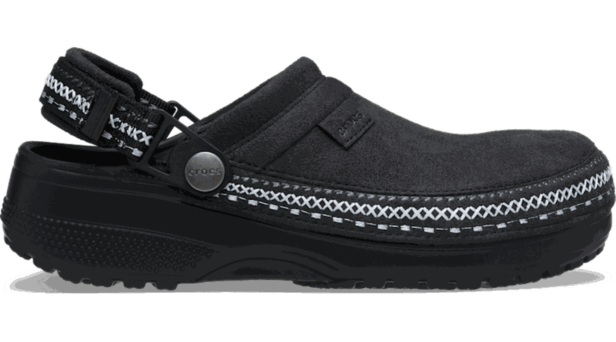 Crafted Vegan Suede Stitch Sabots Unisex Black 43 - Crocs - Modalova