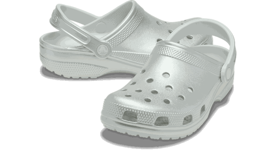 Classic Tinted Metallic Sabots Enfants Silver 28 - Crocs - Modalova