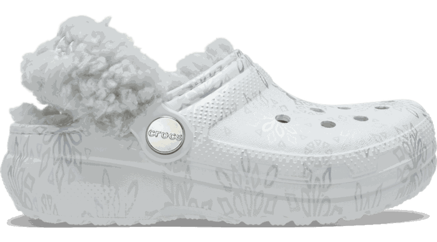 Toddlers Classic Metallic Snowflakes Fleece Lined Sabots Enfants Snow White 19 - Crocs - Modalova