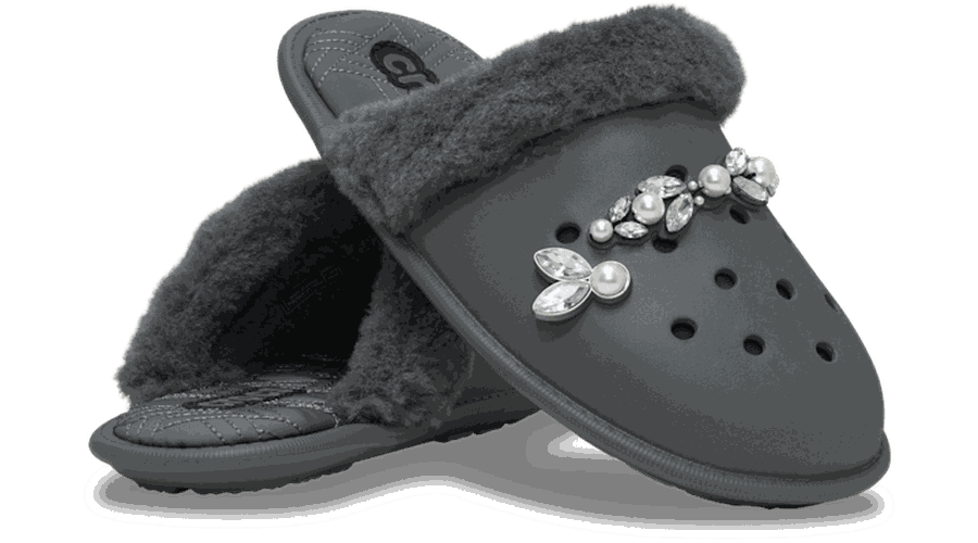 Quilted Fuzz Scuff Babouche Unisex Carbon 43 - Crocs - Modalova