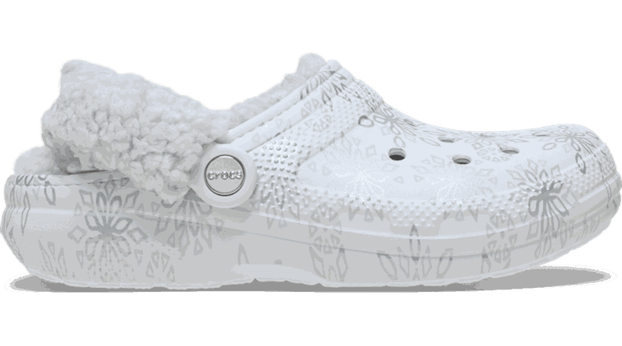 Crocs Classic Fleece Lined Metallic Snowflakes Sabots Unisex Snow White 45 - Crocs FR Feed New - Modalova