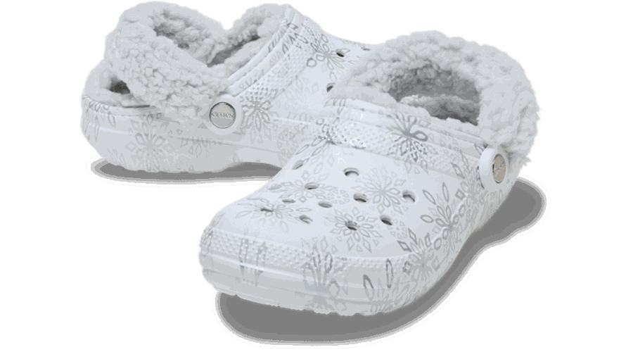 Classic Fleece Lined Metallic Snowflakes Sabots Unisex Snow White 45 - Crocs - Modalova