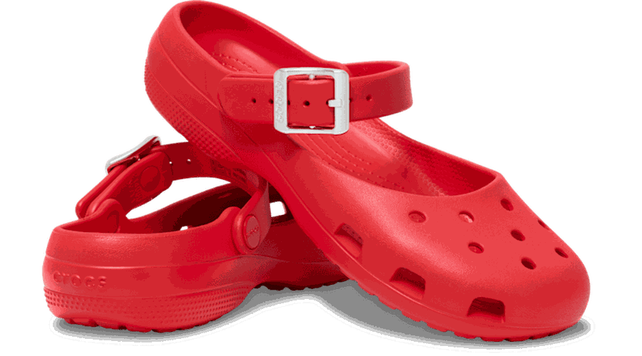 Classic Metallic Buckle Ballet Ballerines s Flame / Silver 41 - Crocs - Modalova