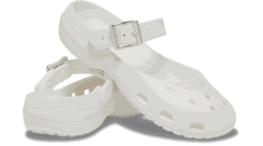 Classic Metallic Buckle Ballet Ballerines s White / Silver 39 - Crocs - Modalova