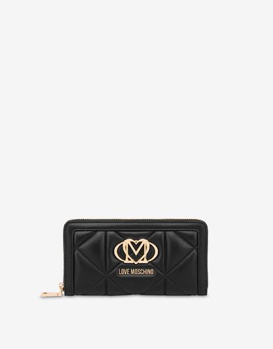 Portefeuille Zip-around Matelassé Embossed - Love Moschino - Modalova