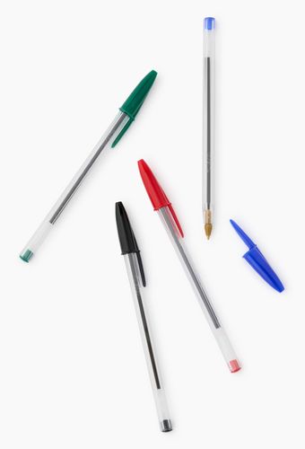 Stylos-billes Cristal, encres assorties bleue, noire, rouge et vert, pointe moyenne - BIC - Modalova