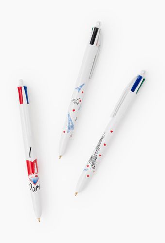 Stylos-bille 4 couleurs édition Paris, pointe moyenne - BIC - Modalova