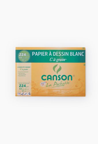 Pochette papier à dessin - 12 feuilles - A4 - 224 gr - blanc - CANSON - Modalova