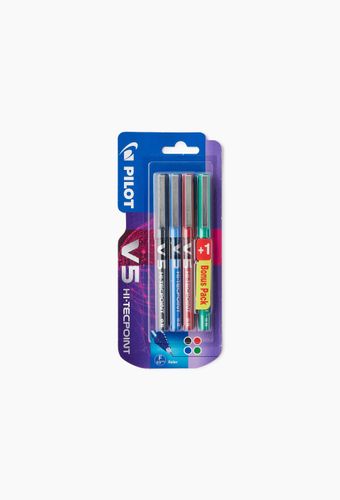 Rollers V5 Fin X 3 + 1 Bonus Pack (Noir Bleu Rouge + Vert) - PILOT - Modalova
