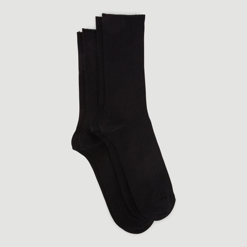 Lot de 2 paires de chaussettes à cotes en fil d'écosse Bleuforêt - BLEU FORET - Modalova