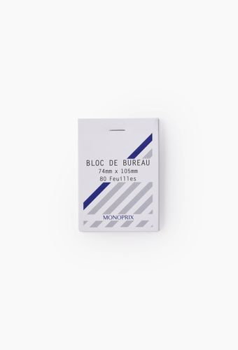 Bloc notes, 7,4x10,5cm, petits carreaux, 80 feuilles, 80gr/mÂ² - MONOPRIX - Modalova