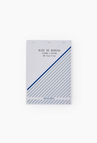 Bloc notes, 21x29,7cm, petits carreaux, 80 pages, 80gr/mÂ² - MONOPRIX - Modalova