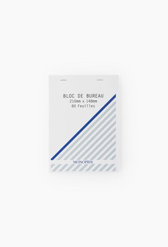 Bloc notes, 14,8x21cm, petits carreaux, 80 pages, 80 gr/mÂ² - MONOPRIX - Modalova