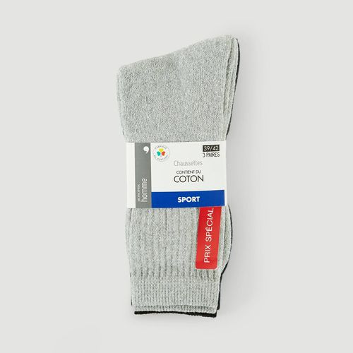 Lot de 3 paires de chaussettes en coton de SPORT, certifié OEKO-TEX - MONOPRIX - Modalova