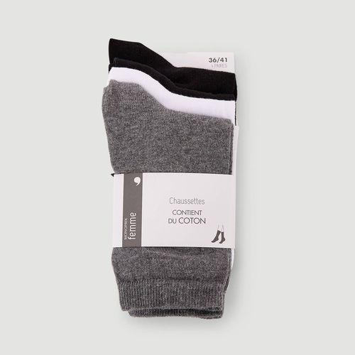 Lot de 4 paires de chaussettes en coton - MONOPRIX FEMME - Modalova