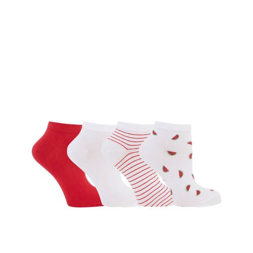 Lot de 4 paires de mini-socquettes fantaisie en coton - MONOPRIX FEMME - Modalova