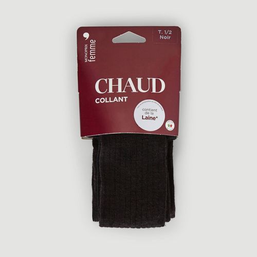 Collant en laine à côtes plates contenant de la laine CHAUD - MONOPRIX - Modalova