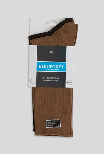 Lot de 2 paires de chaussettes à cotes en fil d'écosse Bleuforêt - BLEU FORET - Modalova