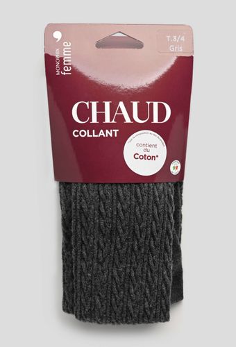 Collant torsade en coton CHAUD - MONOPRIX - Modalova