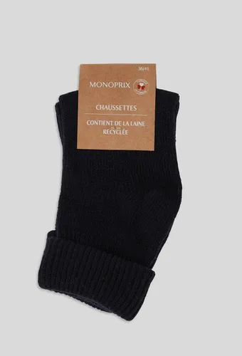 Paire de chaussettes chaudes en laine recyclée - MONOPRIX FEMME - Modalova