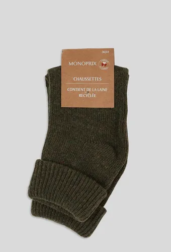 Paire de chaussettes chaudes en laine recyclée - MONOPRIX FEMME - Modalova