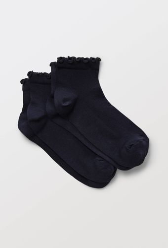 Lot de 2 paires de socquettes à bord fantaisie en coton - MONOPRIX - Modalova