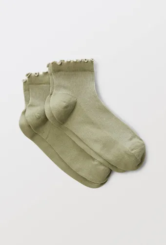 Lot de 2 paires de socquettes à bord fantaisie en coton - MONOPRIX - Modalova