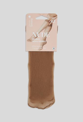 Lot de 2 paires de mi bas voile NUDE - MONOPRIX FEMME - Modalova