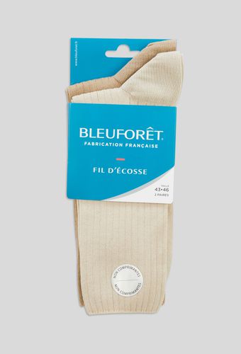 Lot de 2 paires de chaussettes à cotes en fil d'écosse Bleuforêt - BLEU FORET - Modalova