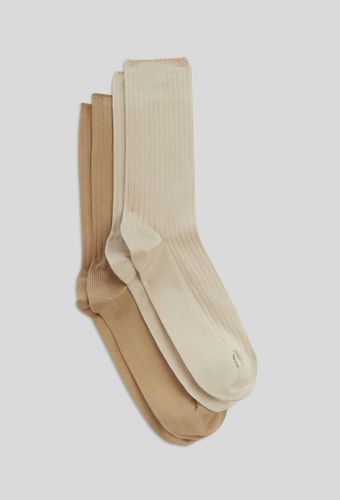 Lot de 2 paires de chaussettes à cotes en fil d'écosse Bleuforêt - BLEU FORET - Modalova
