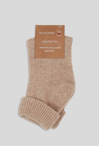 Paire de chaussettes chaudes en laine recyclée - MONOPRIX FEMME - Modalova