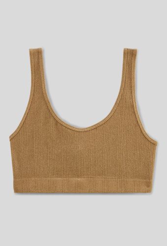Brassière sans coutures côtelée avec fils métallisés - MONOPRIX - Modalova